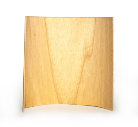 Natural curved new wooden background white isolated. の写真素材