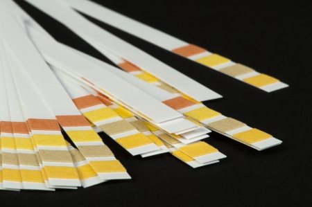 Litmus strips for measurement of acidityの写真素材