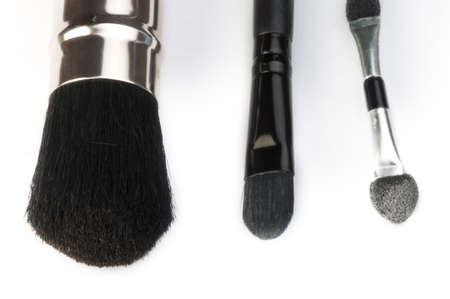Brushes for makeup. White isolated brushes