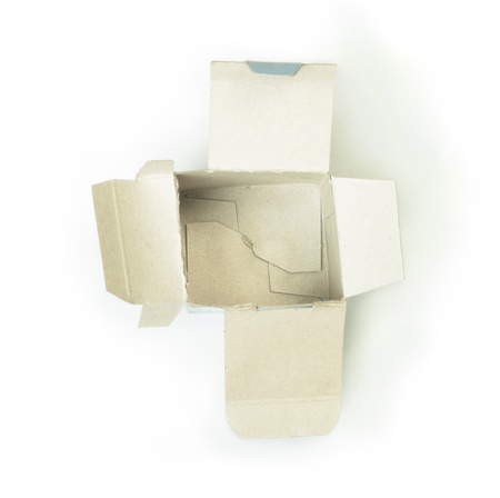 Empty cardboard box inside  White isolatedの写真素材