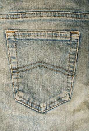 Jeans back blue pocket. Close up studio shotの写真素材