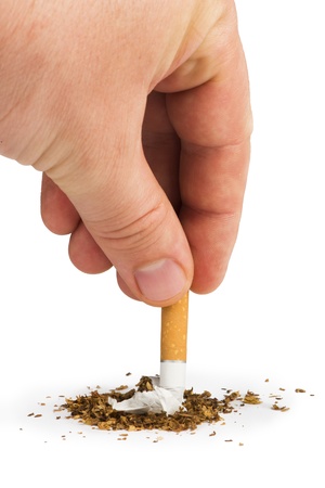 Crumpled cigarette and tabacoの写真素材