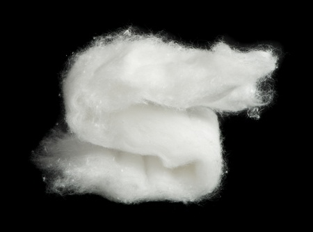 Piece Cotton wool black isolatedの写真素材