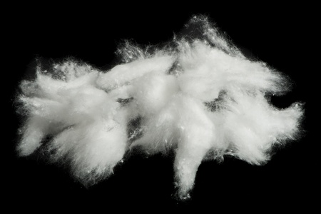 Piece Cotton wool black isolated