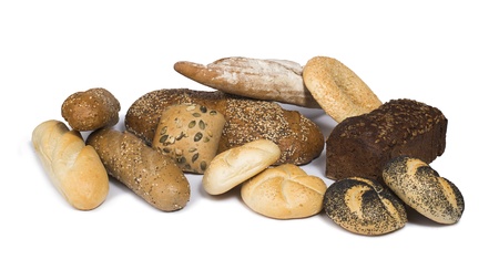 White isolated round pretzel Breads