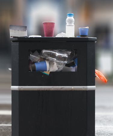 Black Trash on the street. の写真素材