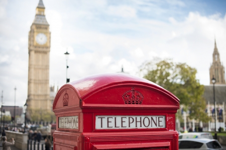 Big ben and red phone cabine in London