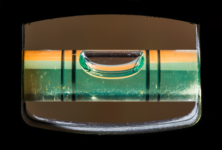 Level tool. Close up macro level measurement.