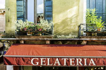 Italian ice cream shop. Exteriorのeditorial素材