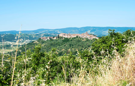Italian traditional village view. Sun lightの写真素材