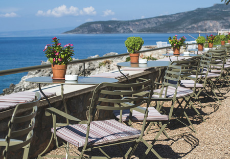 Typical greek restaurant. Greeceの写真素材
