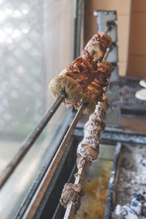 Typical greek food souvlaki. Grilled mealの写真素材