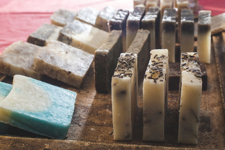 Handmade soap with herbs.