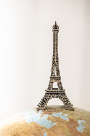 Eiffel Tower on globe. Miniature conceptの写真素材