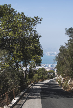 View from Gibraltar. The rock and seaの写真素材