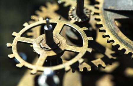 Close up metal gears mechanism.