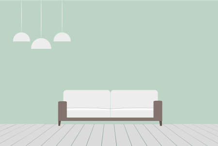 Interior of a living room in minimalist style. Vector illustration.のイラスト素材