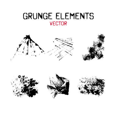 Set grunge ink stains with various texture.  Grunge design element. Vector illustration.のイラスト素材