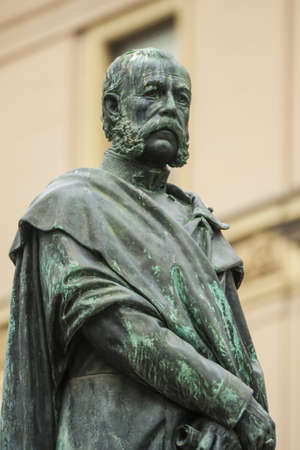 Sculpture of Croatian poet, writer, and military general  Petar Preradovic on the square that bears his name on May 24, 2009 in Zagreb, Croatia. It was sculpted by Ivan Rendic in 1894 and relocated n 1954 to its current position. のeditorial素材