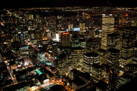 Night view at Toronto Downtown from CN towerのeditorial素材