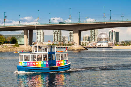 VANCOUVER, CANADA - MAY -16: Tourist boat in False Creek on May 16, 2007 in Vancouver, Canada. Named by  George Henry Richards in mid 19th century, False Creek is one of 4 major bodies of water bordering Vancouver; the others are English Bay, Burrard Inleのeditorial素材