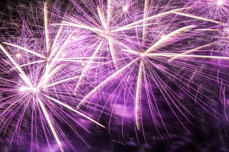 Big fireworks streaks in the night skyの写真素材