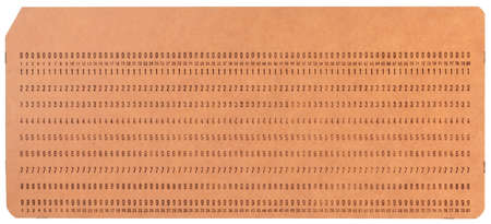 Vintage unused computer punch cards used for programming and data entry in the sixties and seventies