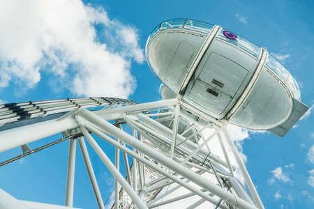 Detail of London Eye in London, United Kingdom  With the diameter of 120 metres and height of 135...