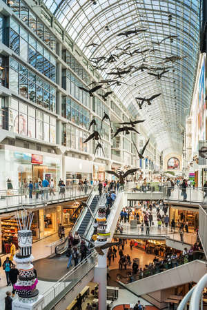 Toronto Eaton Center is shopping centre and office complex in downtown Toronto that provides store directories, special events, leasing information and tenant services  のeditorial素材