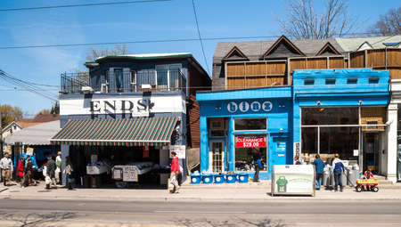 Houses on Queens Street East, a district in Toronto, Ontario, also known as The Beaches, a popular tourist destination  のeditorial素材