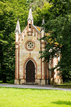 Catholic chapel in a forestの写真素材