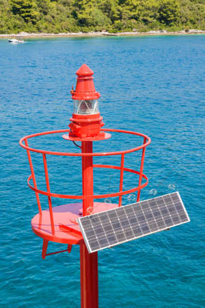 Top of the solar-powered lighthouseの写真素材