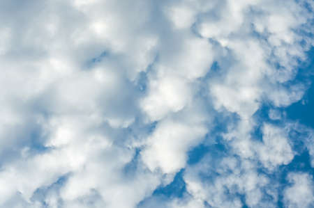 White, Fluffy Clouds In Blue Sky. Background From Clouds. High quality photo. Copyspaceの写真素材