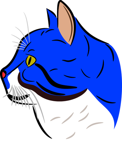 Cute Blue Catのイラスト素材