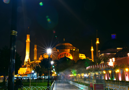 Hagia Sophia at sunset in Istanbul, Turkeyのeditorial素材