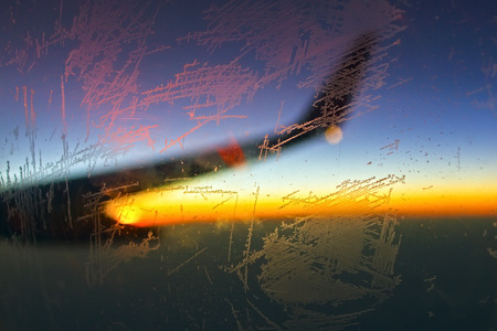 Beautiful view of the airplane window.の写真素材
