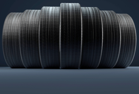 Picture of the wheel tires in high resolution. 3d image of tires for the car.の写真素材