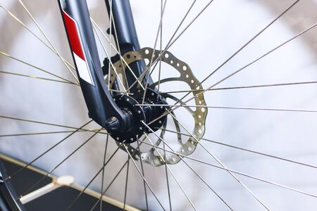 Close up bike chainrings and rear sprocket silhouettes