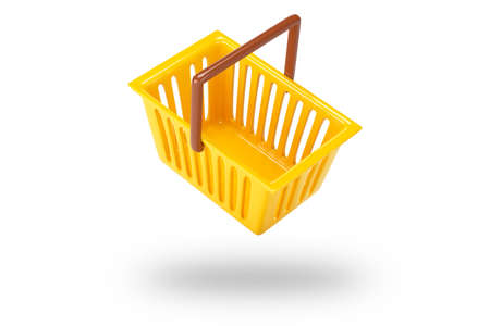 Realistic shopping carts isolated on white background. 3d renderの写真素材