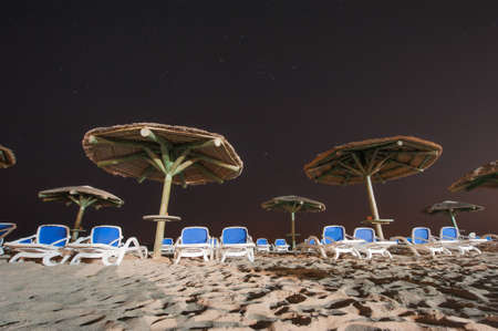 The beach at nightの写真素材