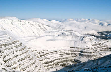 Hibiny.open-cast mine  in the winter
