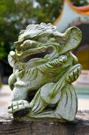Chinese lion statuesの写真素材