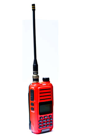 Red radio communication on white backgroundの写真素材