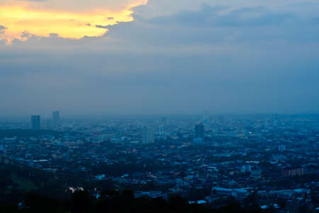 City scenery from Hat Yai Fog faded (public park view)の写真素材