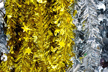 Rainbow string Christmas tree ornamentの写真素材