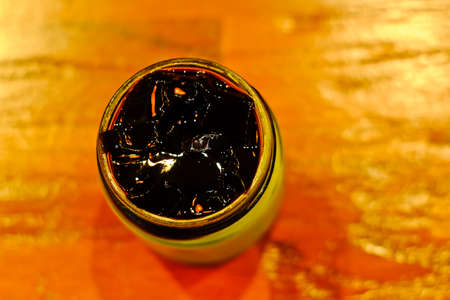 Green tea, milk, cold on coffeeshopの写真素材