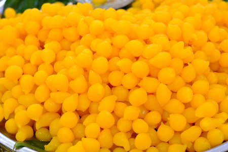 Gold egg yolks drops ,ancient Thai Dessertの写真素材