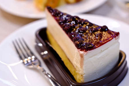 berry Cake on a white plateの写真素材