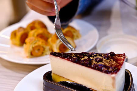 berry Cake on a white plateの写真素材