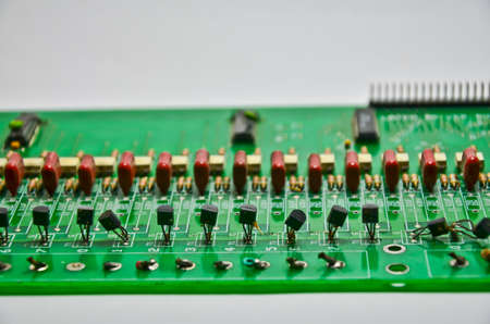 Old circuit boards on white background